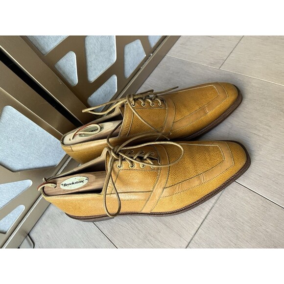 Mauri City Slicker Italy Men Dress Shoes Oxfords Derby Lace Up Cognac Leather 10 main image 7